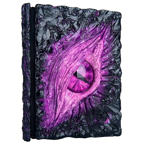 Handmade Big Eye Monster Embossed Journal,Resin Engraving Notebook,Blank Paper,Hardcover Travel Notepad for Writing,Sketchbook,Collection,Gift,Decoration Diary for Man Woman A5 Size (Purple) - color: Purple