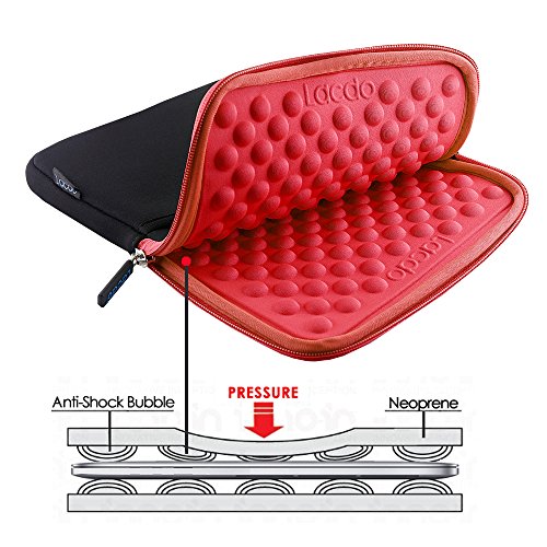 Lacdo iPad mini Sleeve, iPad mini 7 Case, Shockproof Tablet Sleeve Case Compatible with iPad mini 7 6 5 4 3 2 / Samsung Galaxy Tab A7 Lite 8.7" / Galaxy Tab A 8.0" Protective Tablet Bag, Red/Black - color: Black/Red