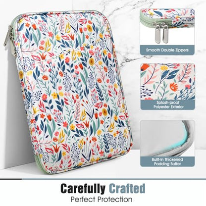 TiMOVO 9-11" Tablet Sleeve Bag for iPad 11-inch A16 2025, iPad 10.9"/10.2"| Air 11 Inch/5th/4th Gen. 10.9", Galaxy Tab A9+/A11Plus 11", Protective Bag with Pocket, Flowers - color: Ac-Flowers, size: 9-11 Inch