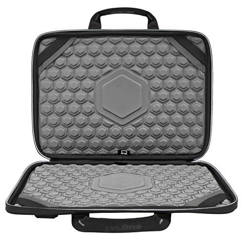Targus Work-In Plus Case with Slim Profile, Soft Touch Interior, Large Front Pocket Pouch, Protective Sleeve fits 13-14-Inch Laptop Chromebook, Black (TED015GL) - size: 14 inch, style: Plus Case