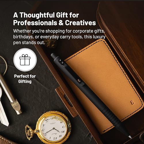 Everyman Black Grafton Super Matte Full Click Refillable Gel Pen | Durable EDC Writing Tool with Deep Grip | Smooth 0.7mm Ink Flow for Daily Use, Notes, Journaling, and Office Essentials - color: Black, style: Full Click