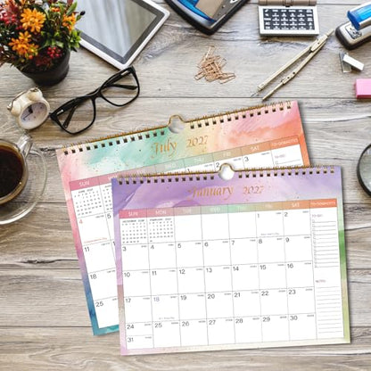 Lbylyhxc 2026-2027 Calendar - Includes July 2026 to December 2027-18 Monthly Wall Calendar 2026-2027, 11 x 8.5 Inches.Thick Paper with Julian Dates and Block for New Year and Christmas Presents (Colorful) - color: Colorful