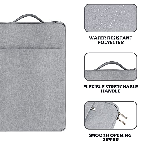 RAINYEAR 14 inch Laptop Sleeve Carrying Case with Handle & Pocket, Gray | Protective Padded Polyester Laptop Sleeve Case Briefcase Compatible with 14 Inch Notebook Computer Chromebook - color: Gray, size: 14"