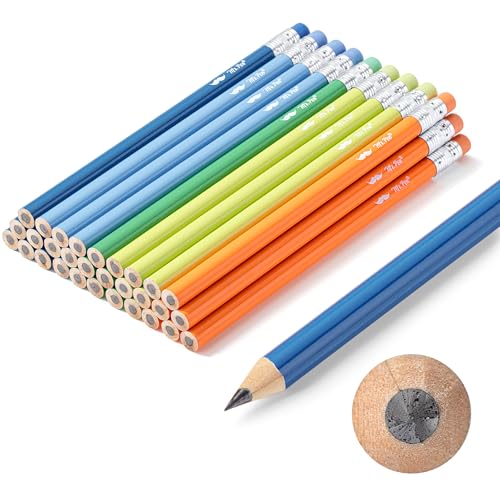 Mr. Pen- Jumbo Pencils, 30 Pack, Colorful Barrels | Smooth Black 2 HB Graphite Cores, Large Preschool Pencils, Smooth Writing Lead for Kindergarten, Kids and School Supplies - color: Nature Barrels, size: 30 pcs