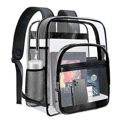 Clear Backpack,Sturdy Shape Heavy Duty Large Clear Backpack - color: B-clear
