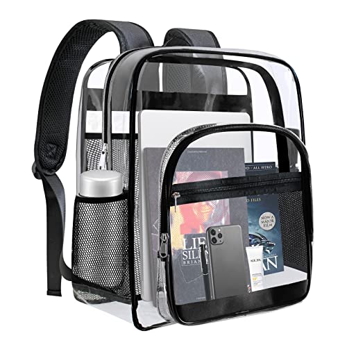 Clear Backpack,Sturdy Shape Heavy Duty Large Clear Backpack - color: B-clear