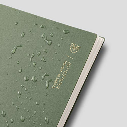 EMSHOI Dotted Spiral Journal Notebook, 2 Pack, 320 Pages, B5 (7.4" x 10") | 100 GSM Thick Paper, Flexible Plastic Cover, for Journaling, Planning, Tracking & Sketching (Brown & Green) - color: Brown Green, style: B5-Dotted