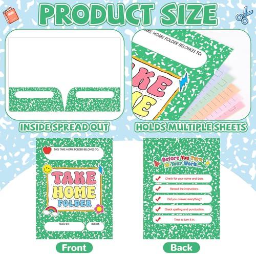 24PCS Homework Folders with 2 Pocket Back to School Take Home Folders Bulk for Students Letter Size Composition Notebook Classwork Organizer for Home Office Teachers Educational Supply 9.45 x 12.2 Inc - style: Composition