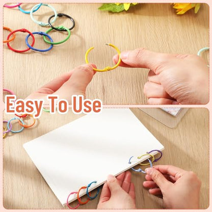 150 Pcs Loose Leaf Binder Rings Colorful Book Rings Metal Notebook Paper Flash Cards Keychain for Index Cards Students Teachers Workers School Office, 1 Inch, 30 Colors