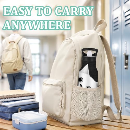 Insulated Water Bottle,Two Cats 20 oz Stainless Steel Water Bottles with Straw Lid,Black White Leak Resistant Double Insulated Flask with Handle,Fits Cup Holder,Keeps Drinks Cold - color: Two Cats,Black White