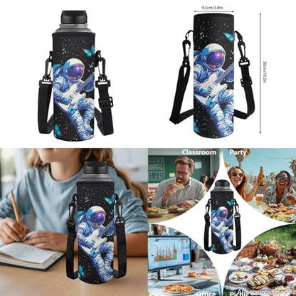 17 Inch Kid's 4PCS Backpack Set, Back to School Essentials | Insulated lunch box, water bottle pouch, pencil case, lightweight, padded shoulder straps, for elementary, middle school - color: Starry Astronaut