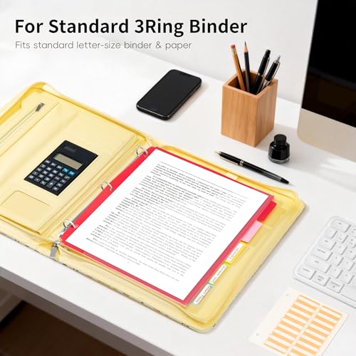 Ospelelf File Dividers with Pockets and Tabs for 3 Ring Binder, 8.5" x 11" Plastic Binder Dividers, 5 Waterproof Folders with Pockets, Multicolor - color: Multicolor