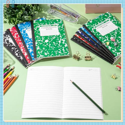 Fainne 60 Pack Composition Notebooks College Ruled A5 Composition Notebook Bulk Marble Notebooks 30 Sheets (60 Pages) for Student Journal Classroom Office School Supplies(6 Color) - color: 6 Color