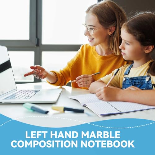 Gersoniel 4 Pack Back to School Left Handed Composition Notebooks, College Ruled Writing Notebooks 8.3" x 5.8", Smudge-free Paper, Color Coded School Supplies for Students & Classroom Use - color: Bright Colors