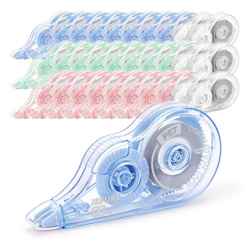 30 Pcs Colorful Core Correction Tape, 39.37 Ft White Wrong Out Tear-Resistant Bulk, Instant Corrections Easy to Use Applicator for School, Office, Note Taking, Journal (Tape Width 0.2 in) - size: 1 Count (Pack of 30)