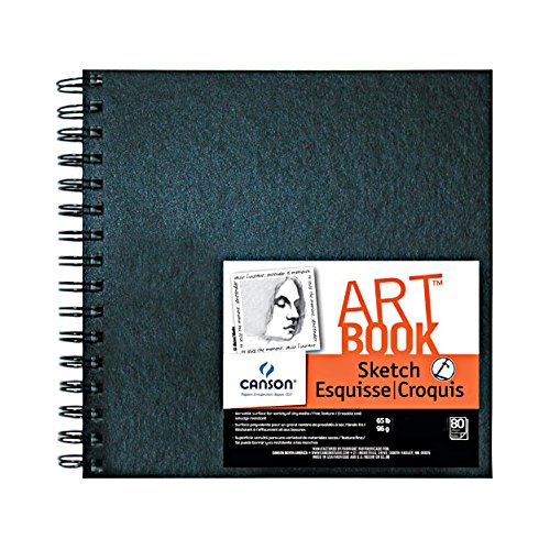 Canson Artist Series Sketchbook, Wirebound Journal, 6x6 inches, 160 Pages (65lb/96g) - Artist Paper for Adults and Students - Graphite, Charcoal, Pencil, Colored Pencil - size: 6"X6"