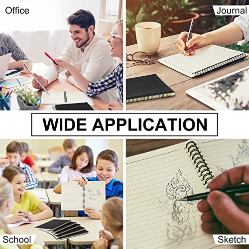 Yahenda 18 Pcs Spiral Notebooks Bulk, A5 8.3 x 5.5 Inch College Ruled Lined Notebooks, 100 Pages Soft Cover Journals for Students Classroom Office Back to School Supplies (Black Color) - color: Black