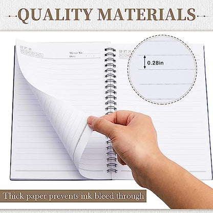 Lewtemi 6 Pack Small Left Handed Notebook 8"x5" Lefty Spiral Notebooks Wire Bound Mini Notebook 50 Sheets College Ruled Paper Journal(Black, Red, Blue) - color: Black, Red, Blue