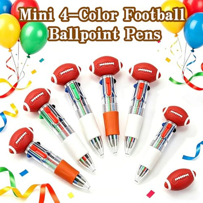 Oneshow 18 PCS Mini Football Pens 4 Color Ballpoint Pens Party Favors | Cute Multicolor Pens Goodie Bag Fillers Sports Party Gifts Classroom Rewards Back to School Supplies - style: Football-18PCS
