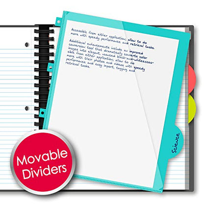 IQ+ iScholar iQ+ 3-Subject Poly Cover Wirebound Notebook, College Ruled, 11 x 8.5 Inch, 150 Sheets, Teal (59904-TL) - color: Teal, size: 3 Subject, style: College Ruled