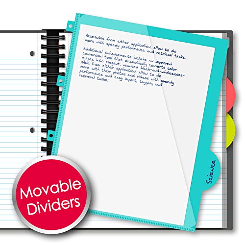 IQ+ iScholar 3-Subject Poly Cover Wirebound Notebook, College Ruled, 11 x 8.5 Inch, 150 Sheets, Black (59904-BK) - color: Black, size: 3 Subject, style: College Ruled