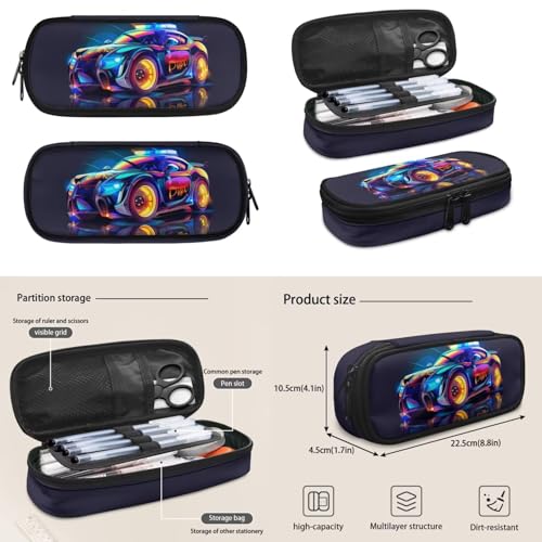 Cool Race Car Backpack for Boys Kids Backpack with Lunch Box Water Bottle Holder and Soft Pencil Case 4 Pcs Set 17 inch Sturdy Bookbag with Front Pocket for School Lightweight School Bag - color: Cool Race Car