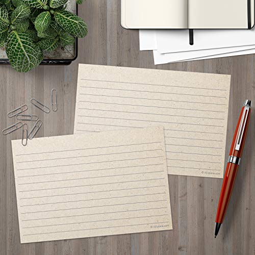 321Done Ruled Note Cards, 4x6 Thick Index Cards - Kraft Tan Card Stock, Notecards & Stationery with Lines for Writing, Stamping - Made in USA, Set of 50 - No Envelopes - size: Standard (4 x 6)