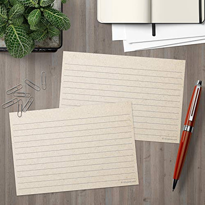 321Done Ruled Note Cards, 4x6 Thick Index Cards - Kraft Tan Card Stock, Notecards & Stationery with Lines for Writing, Stamping - Made in USA, Set of 50 - No Envelopes - size: Standard (4 x 6)