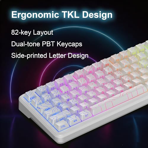 CORE V1 RGB Mechanical Keyboard, 82 Keys Tri-Mode Wireless - color: Contour White