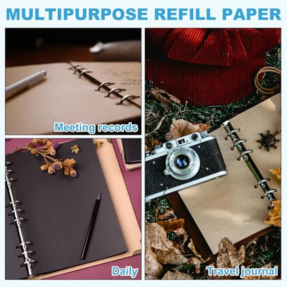 PATIKIL A5 Dot Grid Paper 6-Ring Binder Loose Leaf Planner Filler Paper Planner Inserts, 80 Sheets/160 Pages, Lined - size: A5, style: Dot Grid