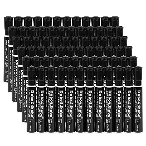 Dabo&Shobo Dry Erase Markers, Bulk Pack Of 72 Count, Low Odor Ink, Chisel Tip, Black Whiteboard Markers Perfect For Writing on Whiteboard, Mirror, Glass Office - size: 1 Count (Pack of 72)