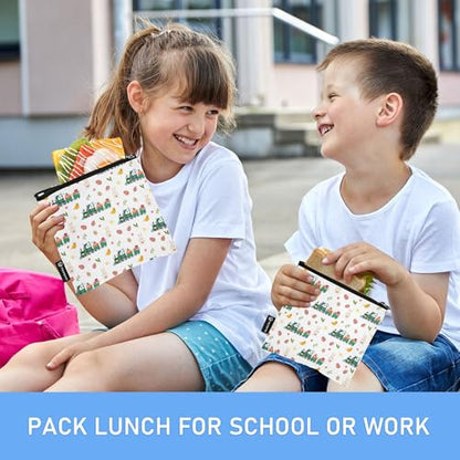 Reusable Food Storage Bags Easter Rabbit 3 Pack Set Lunch Bag Compact Sandwich Snack Bag Small Medium Large for Lunch, Travel & Organization - color: Bag 24