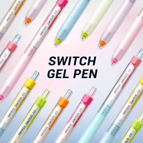 WRITECH Retractable Gel Ink Pens: 0.5mm Black-Ink Switch Between Silent and Clicky Soft Grip Fine Point Pen for Journaling Smooth Writing Quick-dry No Bleed 10ct - color: Black-A