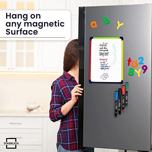 Small White Board Dry Erase Board for Kids Portable 9"x12" Lapboard Travel Drawing Magnetic Mini Whiteboard for Students Teachers School Supplies Small Dry Erase Board for Kids 4 Markers Included - style: Set of 1 Board & 4 Markers