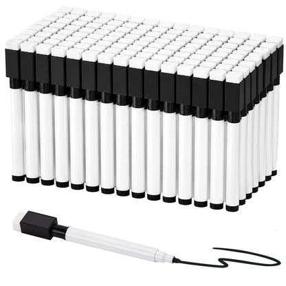 OWLKELA 240 Pcs Magnetic Dry Erase Markers with Eraser Cap, Fine Tip Whiteboard Markers with Eraser, Low Odor Dry Erase Marker Set for School Office Home, Black - size: 1 Count (Pack of 240)