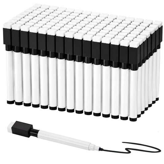 OWLKELA 240 Pcs Magnetic Dry Erase Markers with Eraser Cap, Fine Tip Whiteboard Markers with Eraser, Low Odor Dry Erase Marker Set for School Office Home, Black - size: 1 Count (Pack of 240)