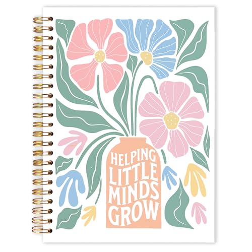Qabliqo Teachers Gifts Spiral Notebooks, Boho Floral End of Year Teacher Gifts Journal for Writing, Teacher Appreciation Gift Notebook for Note Taking, Teachers Office Supplies, 5.5x8.3 Inch White - color: Boho Floral Teachers white