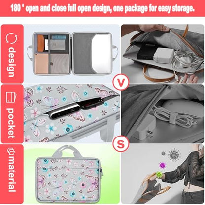Hseok Laptop Case 13.3-14 Inch Sleeve,TSA Shockproof Computer Handbag,Compatible with MacBook Neo/Pro 14 M5/M4/M3/M2/M1,All Models 13.3" MacBook Air/Pro,XPS 13/14,Most 13-14 Notebooks,Butterfly - color: Butterfly