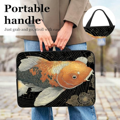 10" Laptop Sleeve with Handle, Artistic Koi Water‑Resistant Tabet Carrying Case for 11 inch iPad 2025/11" iPad Air M3/ 11" iPad Pro M5 M4/ 11" Galaxy Tab S9 S8 / Lenovo Tab M11 - color: Artistic Koi, size: 10-11 inch Devices