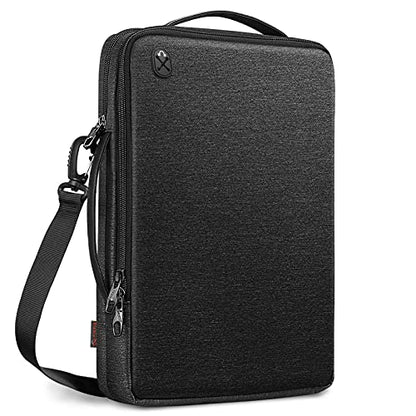 FINPAC 15.6-inch Laptop Shoulder Bag, Protective Computer Carrying Case Compatible with 16.2" MacBook Pro M5/M4/M3/M2/M1, 15-16" MacBook Air/Pro, Surface Laptop/Book, 15.6" HP/Dell/Acer/Samsung, Black - size: 15.6-inch