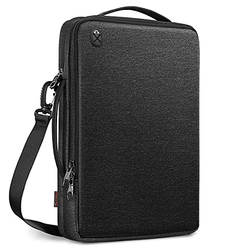 FINPAC 15.6-inch Laptop Shoulder Bag, Protective Computer Carrying Case Compatible with 16.2" MacBook Pro M5/M4/M3/M2/M1, 15-16" MacBook Air/Pro, Surface Laptop/Book, 15.6" HP/Dell/Acer/Samsung, Black - size: 15.6-inch