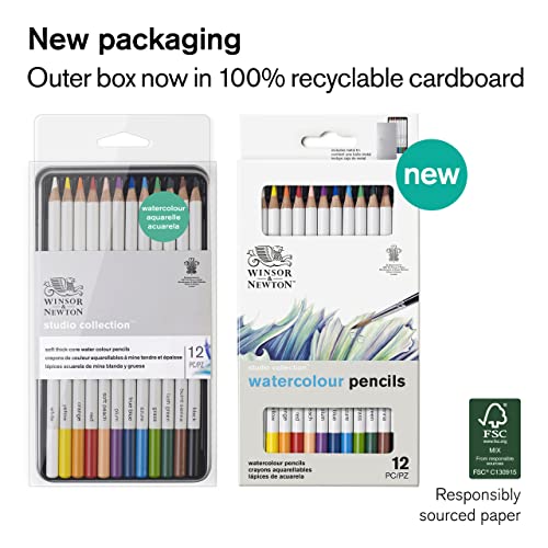 Winsor & Newton Studio Collection 아티스트 연필, 수채화 연필, 12개 세트 - style: 수채화 연필 12개