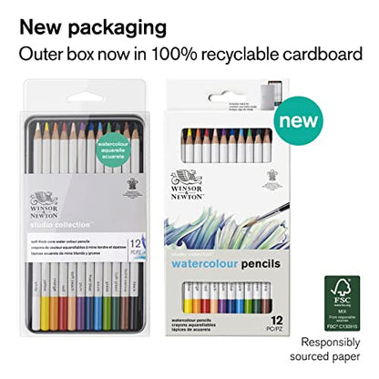 Winsor & Newton Studio Collection 아티스트 연필, 수채화 연필, 12개 세트 - style: 수채화 연필 12개