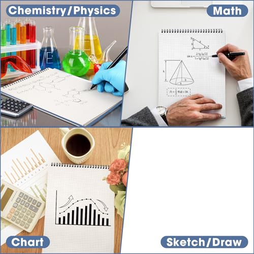 Engrowtic 2 Pack Top Spiral Graph Paper Notebooks 8.7 X11.4 Inch A4 Grid Paper Notepad 70 Sheet Memo Steno Pad for Engineering Writing Sketching Drawing School Office Supplies (Dark Blue) - color: Dark Blue