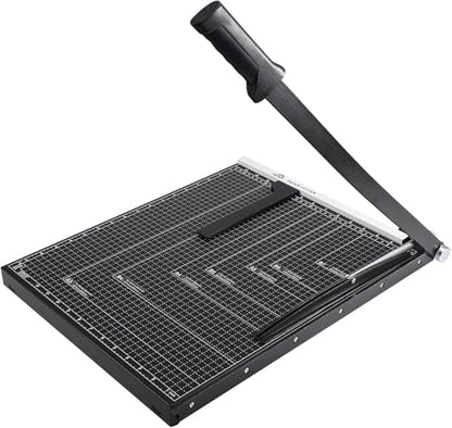 ISDIR Guillotine Paper Cutter 18" with Integrated Pressure Bar – Heavy Duty Metal Base, 15 sheet Capacity, Magnetic Guide & Safety Guard – Precision Trimmer for Cardstock, Crafts, DIY, Photos & Office - color: 18"black