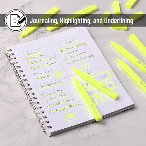 Mr. Pen- Yellow Aesthetic Bible Highlighters No Bleed Through, 8 pcs | Chisel Tip, Cute Highlighter for Journaling Supplies and School Accessories, Bible Highlighters and Pens No Bleed