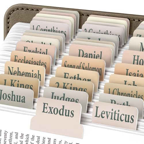EssexWares - Boho Ombre Bible Tabs for Old and New Testament, 80 Large Print Tabs for Bible Study, Water-Resistant and Durable Index Tabs for Women and Men - 1.7" Wide - color: Boho Ombre