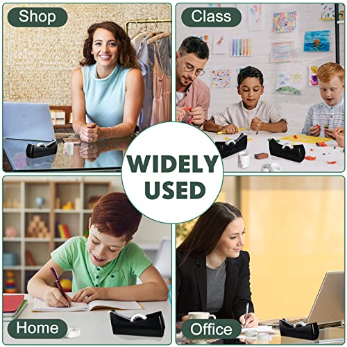 Yahenda 6 Pack Black Desktop Tape Dispenser Non Skid Base with 0.7 x 985 Inches Invisible Tape Refills Bulk Weighted Roll Dispenser for Office Home School - color: Black