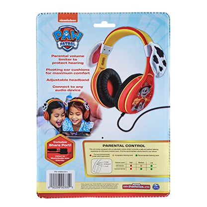 eKids Paw Patrol Marshall Kids Headphones, Wired Headphones Compatiable with 3.5mm Jack, Children's Earphones for School, Home, or Travel - color: Marshall Headphones