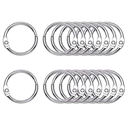Antner 100Pcs 1 Inch Loose Leaf Binder Rings Nickel Plated Metal Office Book Rings Clips Keychain Keyrings for Index Cards, Flashcards, Notebooks, Photos, Scrapbooks, Home Office Supplies, Silver - size: 1 Inch-100 Pieces